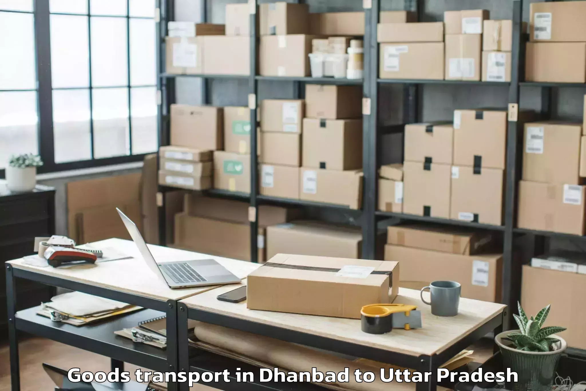 Book Your Dhanbad to Jaswantnagar Goods Transport Today